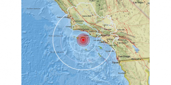 У берегов Калифорнии произошло сильное землетрясение